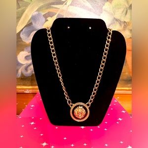 MEDUSA PENDANT w/LONG GOLD-TONE CHAIN